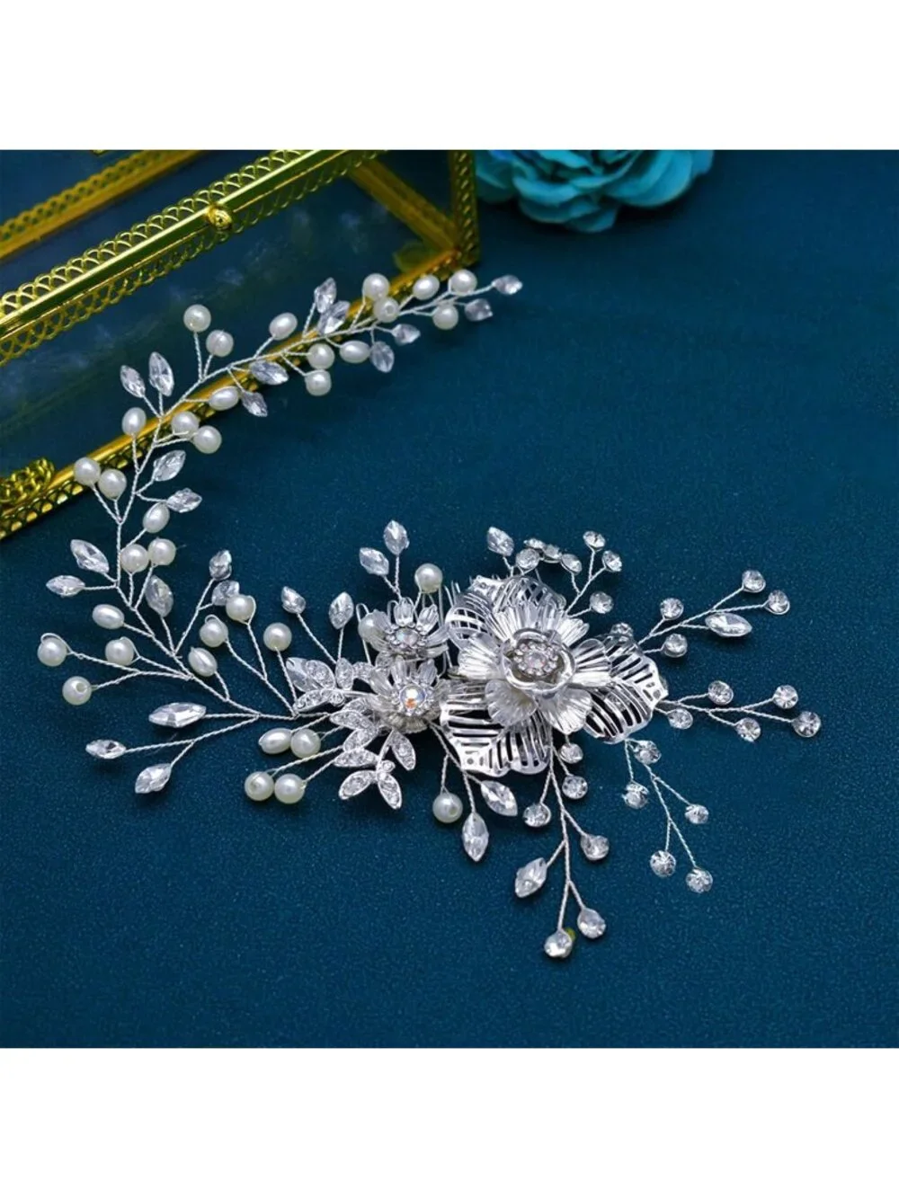 Women's Silver Elegant Rhinestone Bridal Head Band Wedding Headpiece